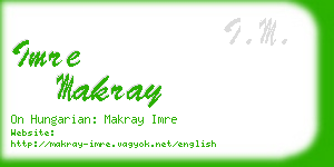 imre makray business card